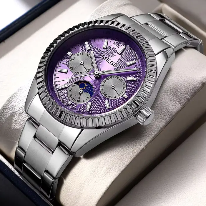 Montre à quartz MEGIR 1102 avec bracelet en acier inoxydable