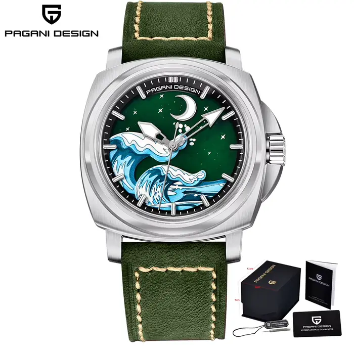Montre mécanique automatique pour homme Pagani Design Original NH35A 43MM, élégante, en acier inoxyd