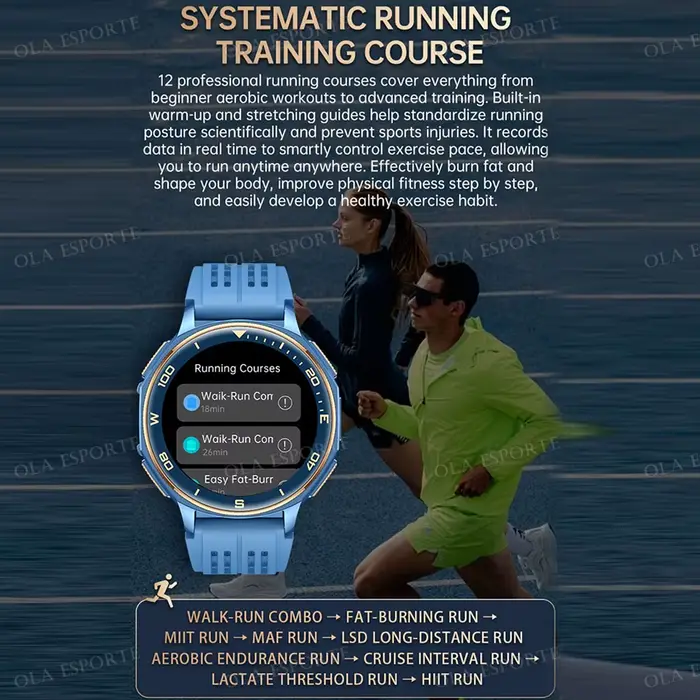Montres connectées GPS OLA ESPORTE pour hommes, avec cartes hors ligne, suivi de santé et activités sportives, disponible en plusieurs couleurs