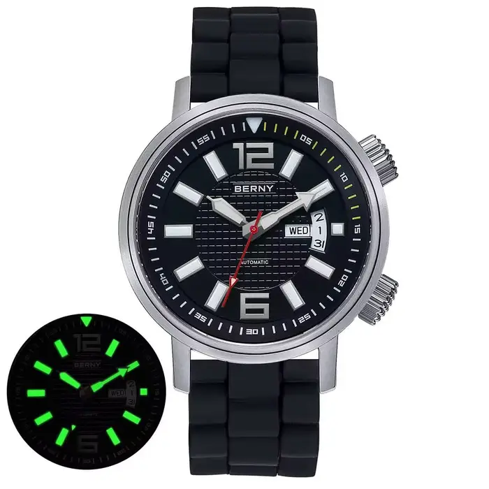 BERNY 20ATM plongeur montre mécanique automatique pour hommes Super lumineux étanche natation plongé