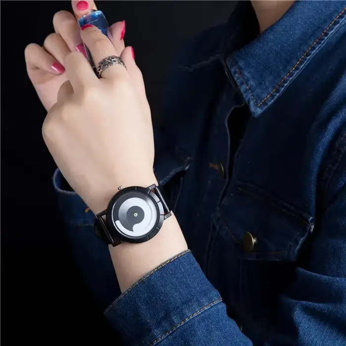 Montres-bracelets à quartz avec bracelet en cuir pour hommes et femmes