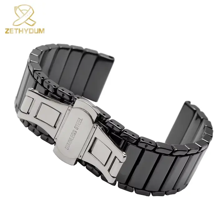 Bracelet de montre en céramique robuste et élégant pour homme et femme, parfait pour toutes les occasions et cadeaux spéciaux