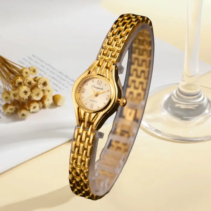 Luxe or femmes Bracelet montres mode filles analogique Quartz montre-Bracelet rétro élégant dames ho
