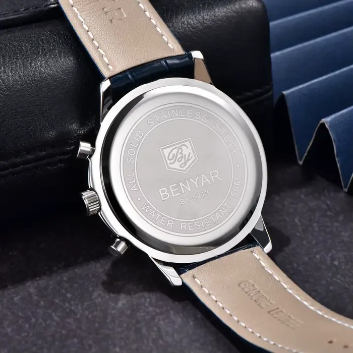 Benyar montres de luxe pour hommes Date chronographe Lrather homme montre étanche lumineux Sport militaire