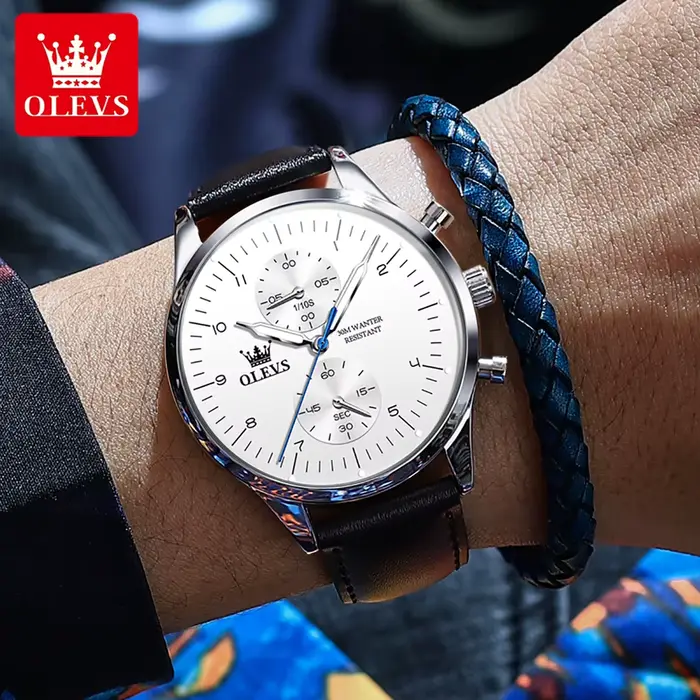 OLEVS Original hommes montres haut de gamme chronographe montre à Quartz