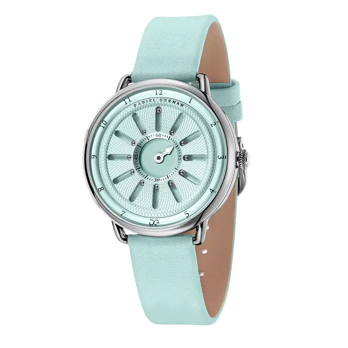 Montre analogique à billes magnétiques - Bracelet en cuir véritable et design de pointeur unique
