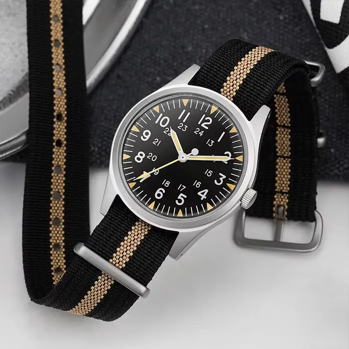 Militado ML07 montres à Quartz VH31/Miyota 2035 mouvement bombé saphir cristal montre militaire 100m étanche lumineux