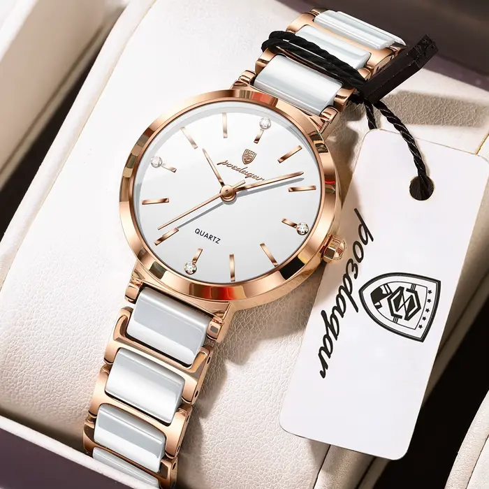POEDAGAR Montre Femme Originale de Luxe Étanche en Acier Inoxydable Montre-Bracelet pour Dames Mode Exquise Montres à Quartz pour Femmes Reloj
