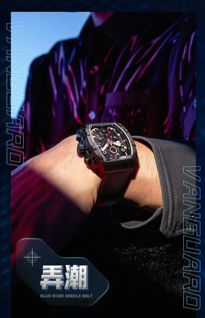 Montre Daniel Gorman Carrée Élégante avec Affichage Analogique-Digital Pour Homme Occasions Spéciales