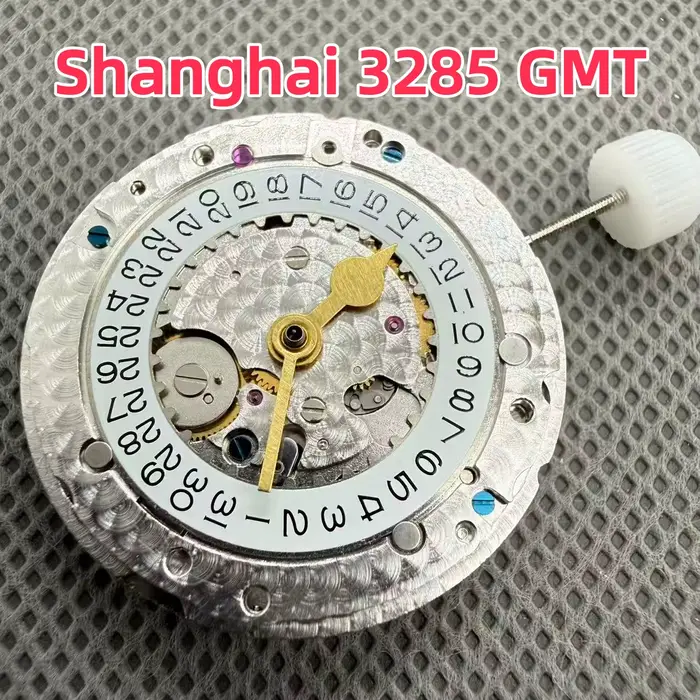Pièces de montre Shanghai 3285, mouvement automatique mécanique GMT 4 aiguilles VR3285 SH3285