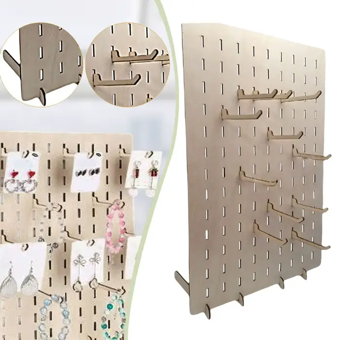 Présentoir de bijoux en bois multifonctionnel pour rangement et exposition de bagues, boucles doreilles, colliers, bracelets et accessoires de cheveux bureau salon boutique