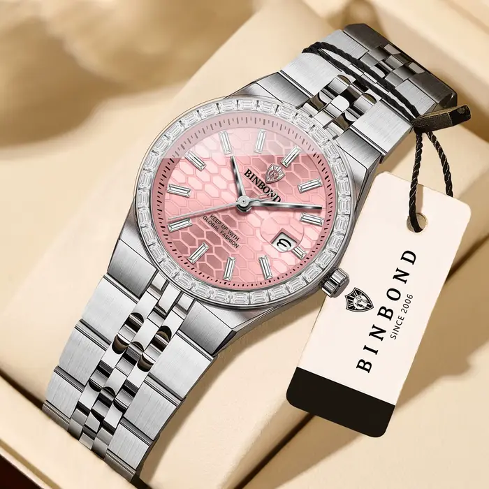 Montres-bracelets à quartz pour femmes BINBOND, décontractées, précises, luxueuses, étanches, robust
