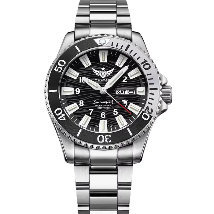 Montre de plongée Yelang V1217 Quartz résistante à l'eau 300m avec mouvement VS43 luminescent pour homme occasions spéciales探险时佩戴的雅兰V1217石英防水300米带VS43机芯夜光手表男士特别场合