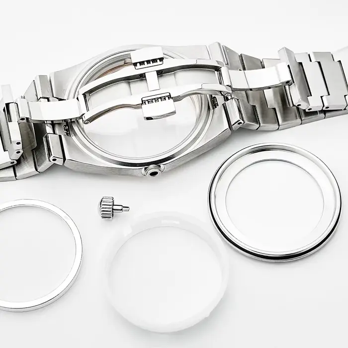 PRX NH35 40mm boîtier de montre cannelé lunette lisse ajustement 28.5 et 31.8mm cadran pour Tissot NH35/36/38 mouvement automatique saphir Mod pièces