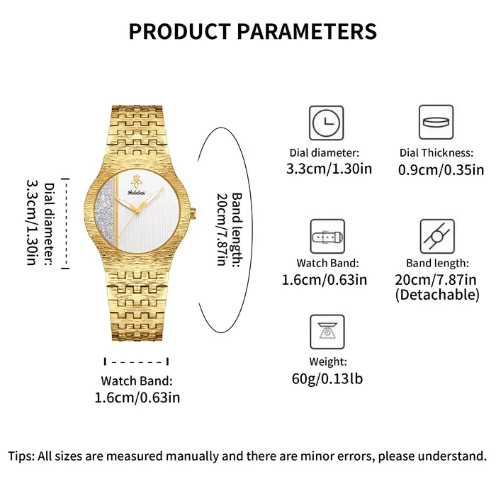 Montre à quartz de luxe pour femme YaLaLuSi avec strass
