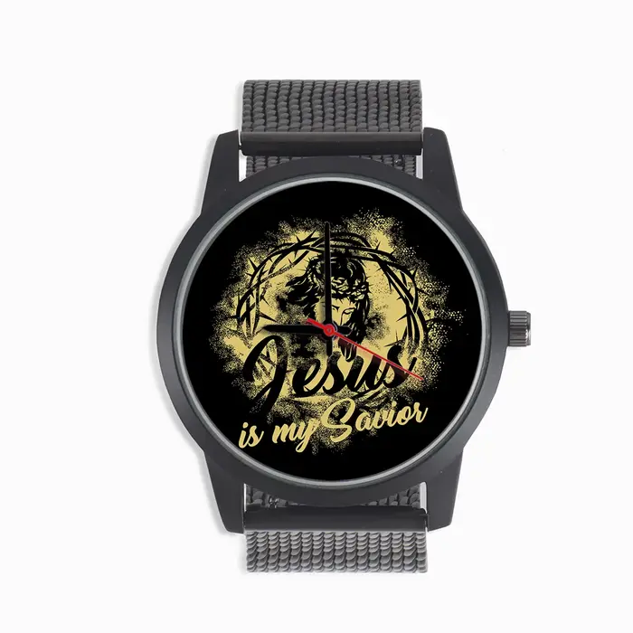 Montre-bracelet à quartz en édition limitée pour homme avec finition UV et bracelet en cuir véritable occasions spéciales et célébrations religieuses