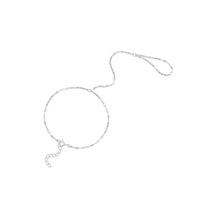 ROXI – Bracelet en argent 925 minimaliste, chaîne de main, bague, bracelet pour femmes, bijoux à la 