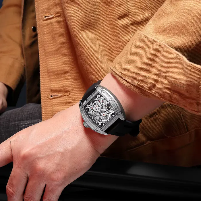MEGIR mécanique montre pour hommes horloge mode 44MM cadran mouvement automatique lumineux étanche Sport