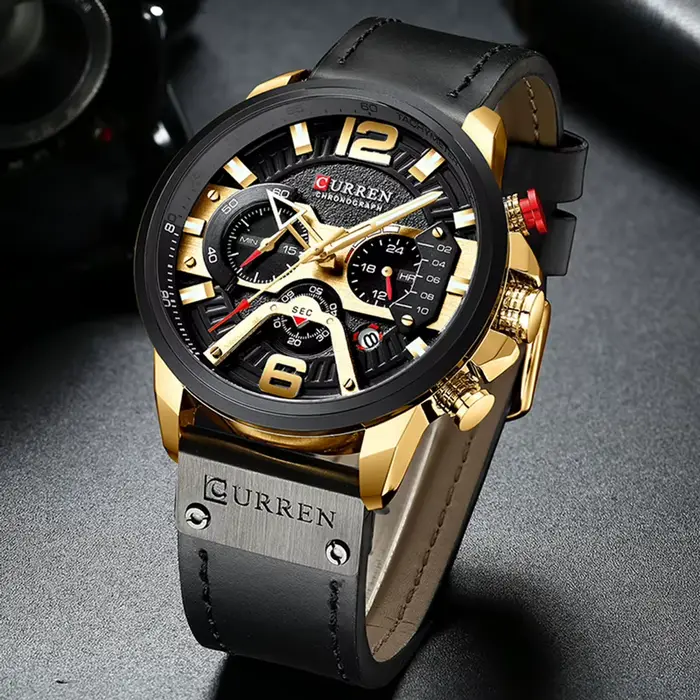 CURREN décontracté Sport montres pour hommes Top marque de luxe militaire en cuir montre-bracelet homme horloge mode