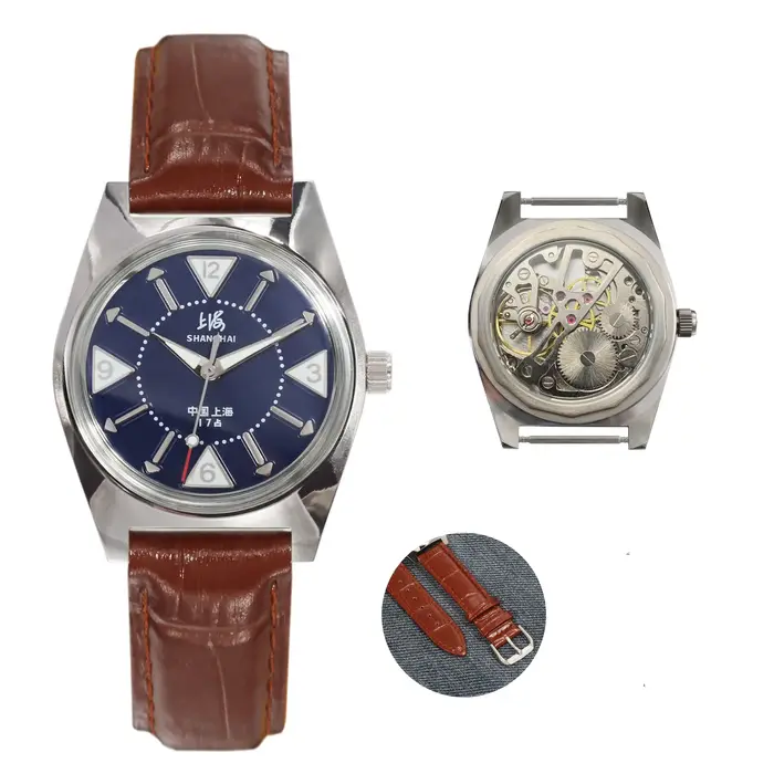 Montre mécanique étanche Shanghai 36 mm 7120 à remontage manuel, style vintage pour homme, cadeau un