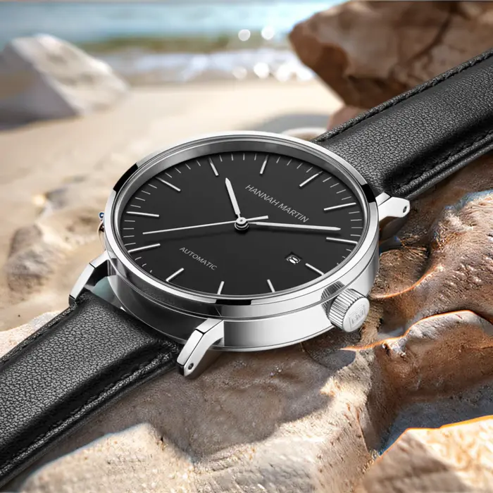 Montre Hannah Martin homme automatique élégante résistante à l'eau pour occasions spéciales et tous les jours