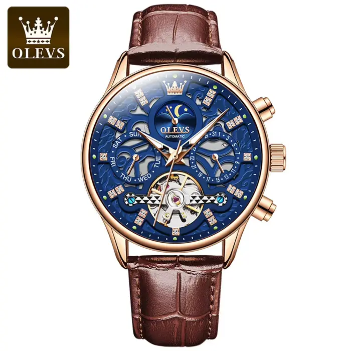 OLEVS 6658 montre automatique de marque originale pour hommes évider squelette Noctiucent haut de ga