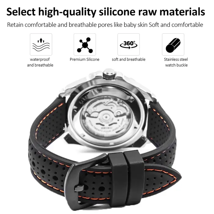 Bracelet de montre en caoutchouc de Silicone souple