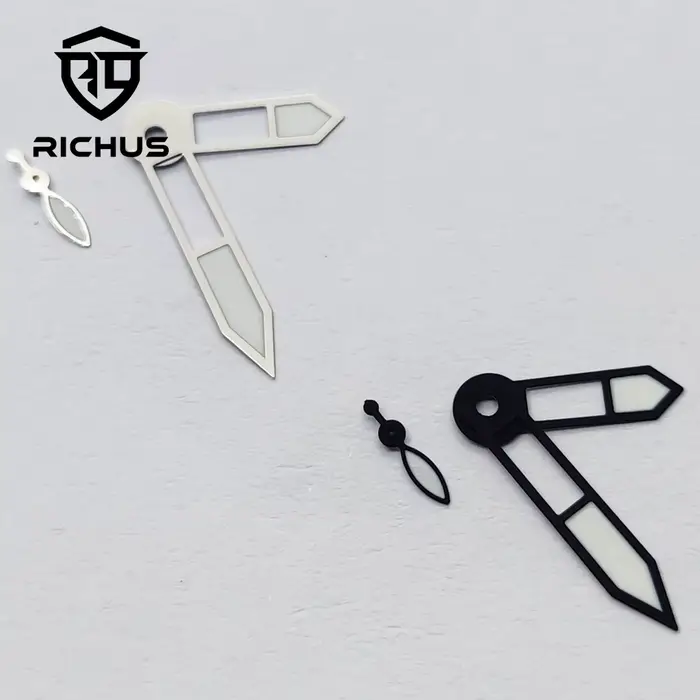RICHUS argent noir aiguilles de montre vert lumineux ajustement ETA6497 6498 ST3600 mouvement