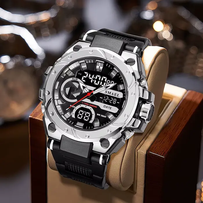 SMAEL marque Sport montres 50 M étanche double affichage de l'heure