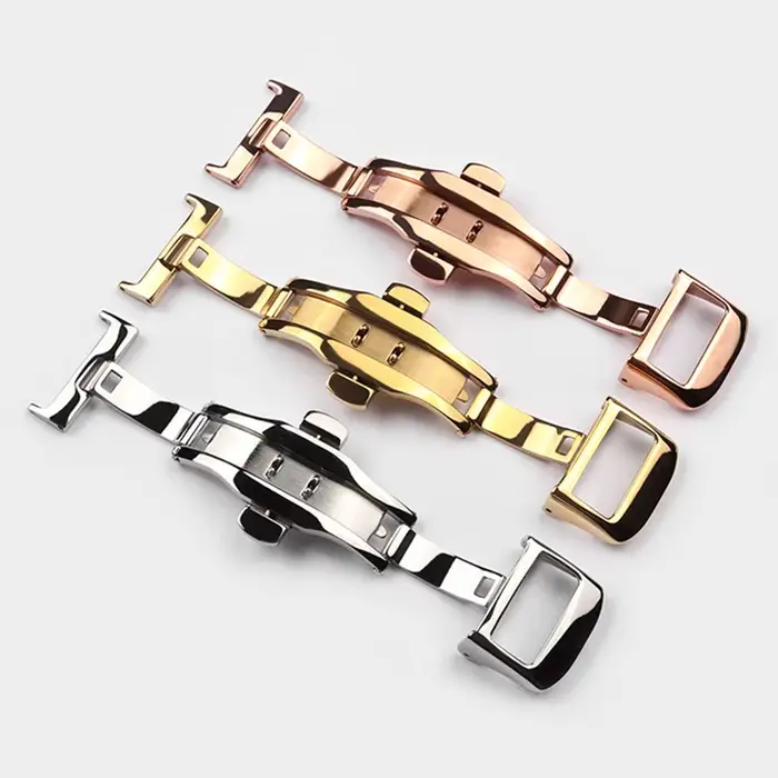 Boucle de montre à fermoir papillon 16 18 20 mm acier inoxydable or rose pour montre Jaeger LeCoultre occasions spéciales femmes hommes