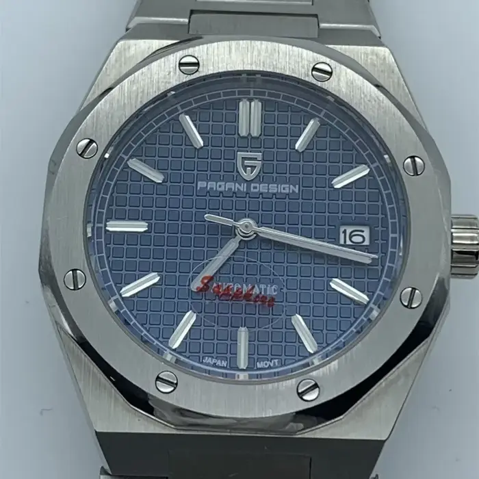 Montre PAGANI DESIGN PD1673 en acier inoxydable avec mouvement mécanique automatique pour homme, résistante à l'eau, bracelet en acier inoxydable, pour diverses occasions et styles