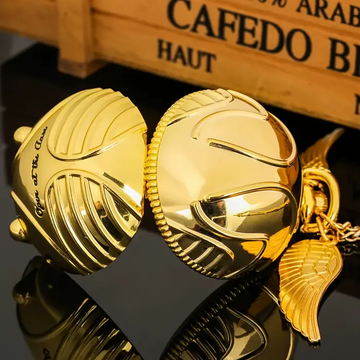 Grande petite montre de poche à quartz sphérique de vif d'or pull de mode collier aile d'ange pendentif