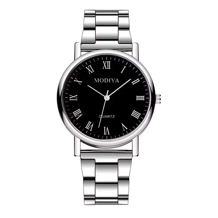 Montre pour hommes décontracté en alliage d'argent bande mâle montres à Quartz