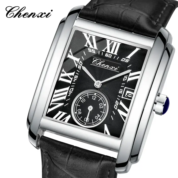 Montre à quartz carrée de marque CHENXI pour homme 2026
