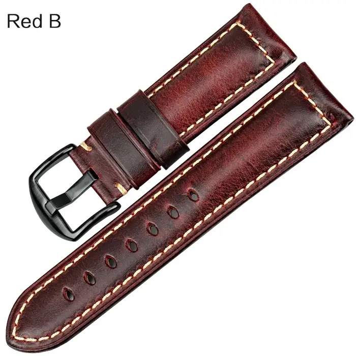 Bracelet de montre fait à la main bleu 20mm 22mm 24mm avec boucle noire