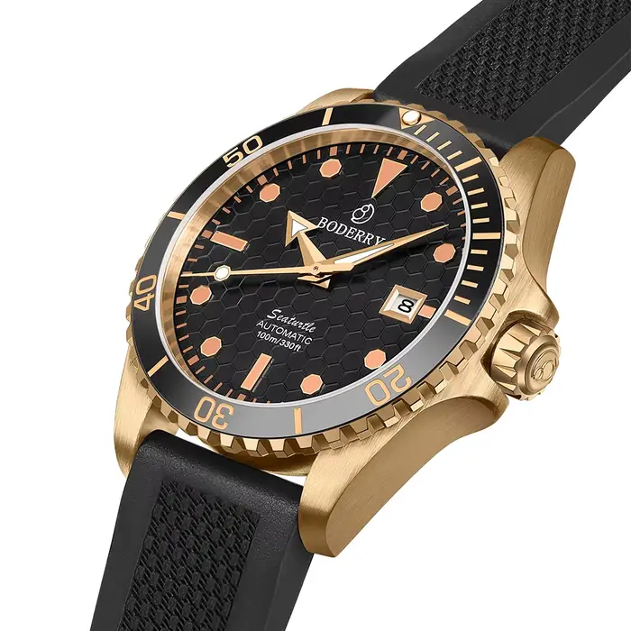 BODERRY hommes Bronze plongeur montres automatiques haut de gamme horloge de luxe 200M montre-bracelet étanche Sport