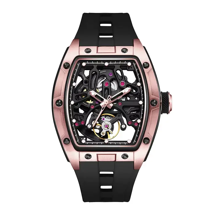 Montre Mécanique 2026 Lumineuse Boîtier Acier Transparent Tourbillon Automatique Cadran Squelette Lu
