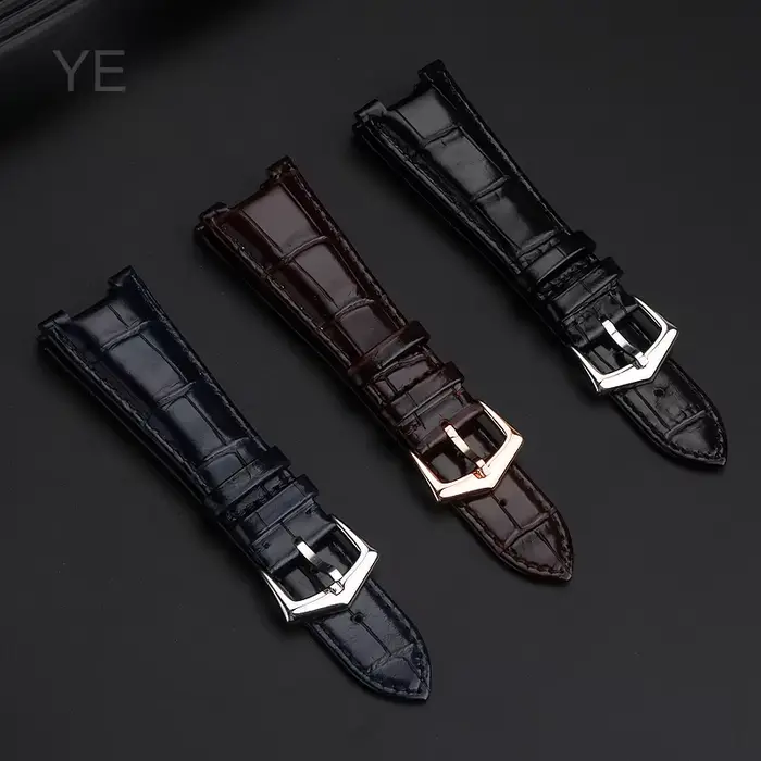 Bracelet de montre en cuir de vache concave et convexe pour homme occasions spéciales polyvalent élégant