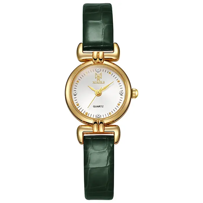 Mode 2024 nouvelles dames petits diamants simples montre à Quartz en cuir noir femmes robe horloge cadeau montre-bracelet