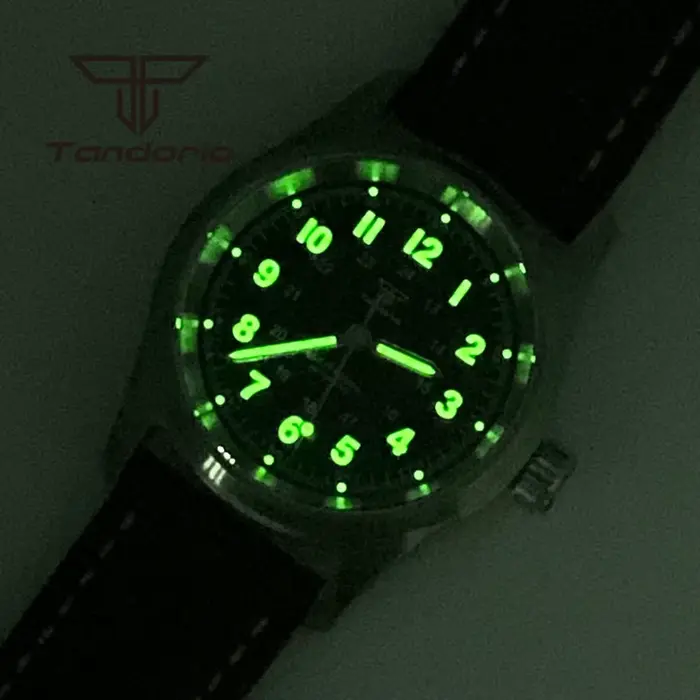 Tandorio 36mm mode 20BAR montre pilote de plongée automatique pour hommes dames NH35/PT5000/Miyota8215 Movt saphir montre-bracelet vert Lume