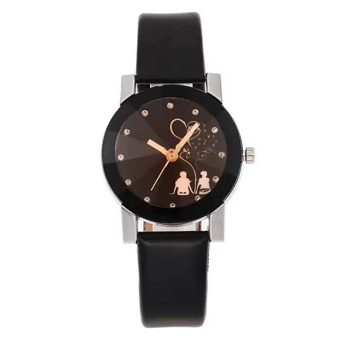 Couple amoureux montres Quartz cadran horloge en cuir PU montre-bracelet Relojes montre femmes homme