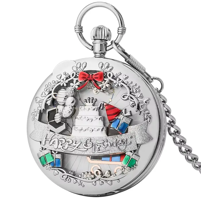 Montre de poche à quartz itude Melody, montre de poche, pendentif musical, argent, or, or rose, joye