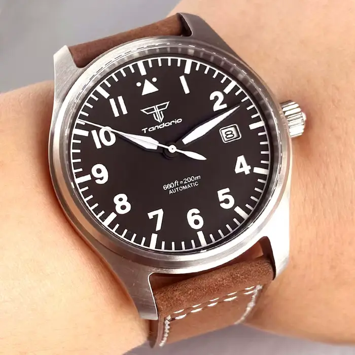 Montres de plongée pilote aviateur 39mm, montre mécanique automatique Miyota8215 pour hommes, étanch