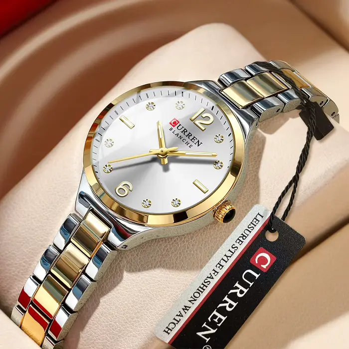 Montre élégante en alliage résistante à l'eau pour femmes occassions spéciales quartz mouvement automatique bracelet confortable style fashion casual