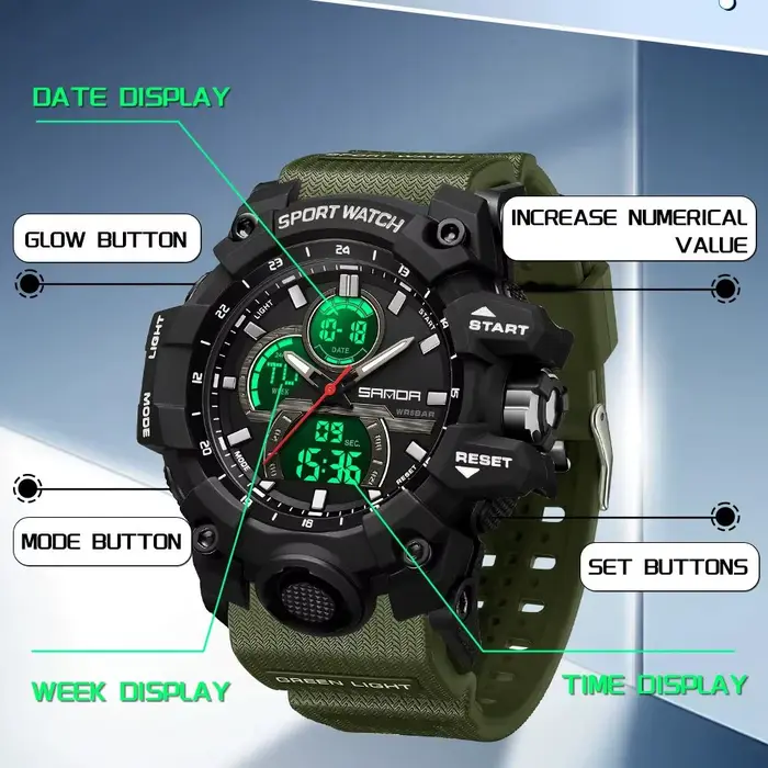 Montre-bracelet analogique à quartz pour homme, horloge de style G, montre militaire étanche, marque de mode, tendance sport