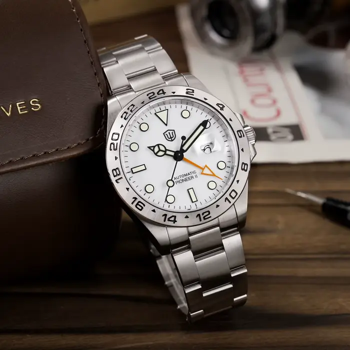 Watchdives WD009B 38mm GMT Diver Watch Hangzhou6460 Mouvement automatique Mécanique Lumineux Étanche 100m Montres WD16570B V2