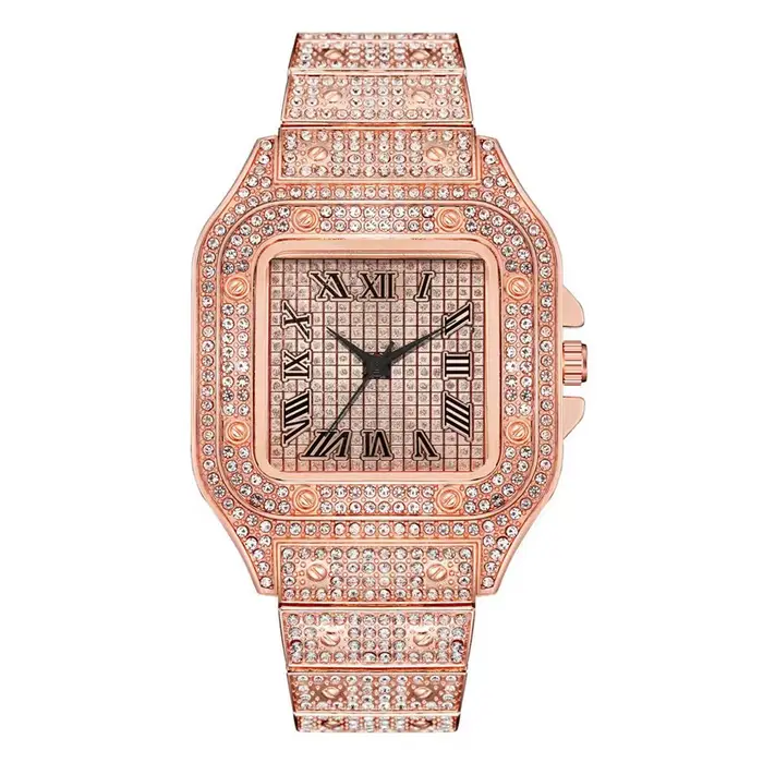 Montres carrées Hip Hop pour hommes