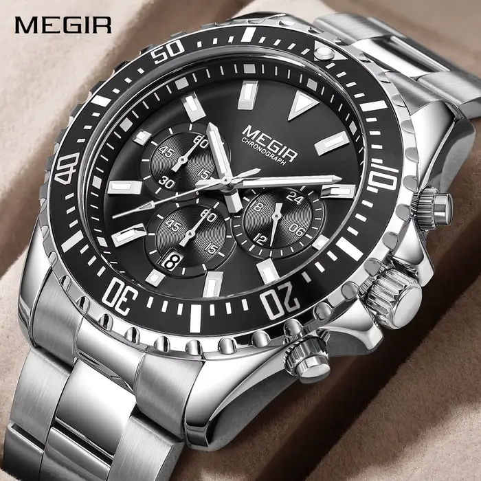 Montre à quartz en acier inoxydable pour homme