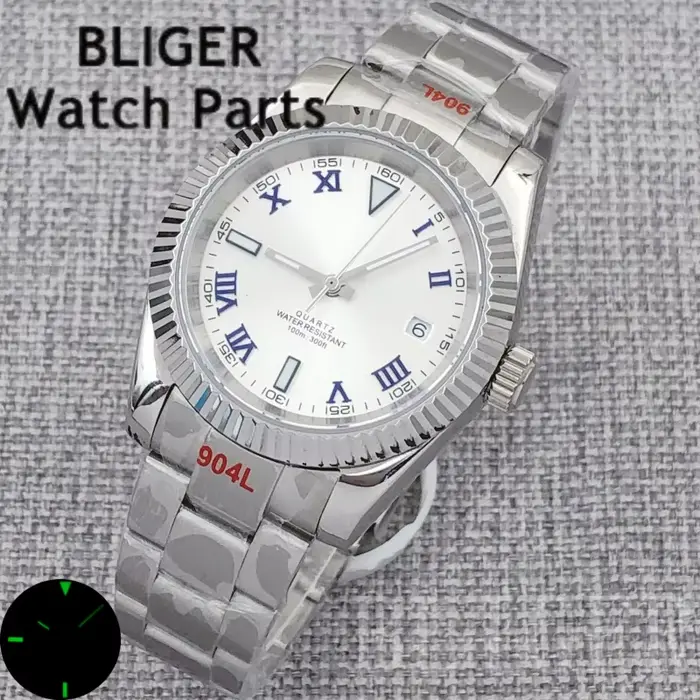 BLIGER 36mm 39mm hommes mode RONDA 515 montre-bracelet à Quartz en acier montre de plongée pour homm
