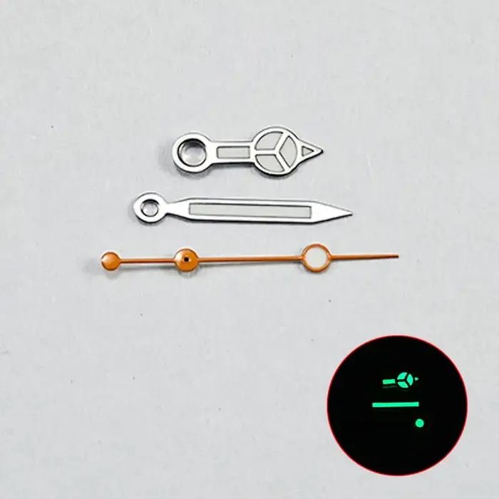 Montre main qualité pour NH36 mouvement 7.75*12*12.5 vert lumineux seconde argent aiguilles un Yacht de plongée montres